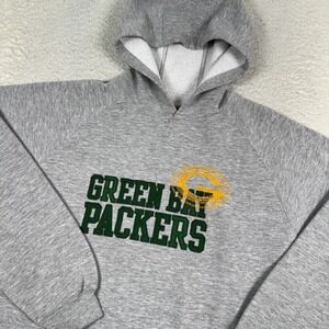 NFL Reebok Green‎ Bay Packers Hoodie Youth XL Sweatshirt Pullover Embroidered